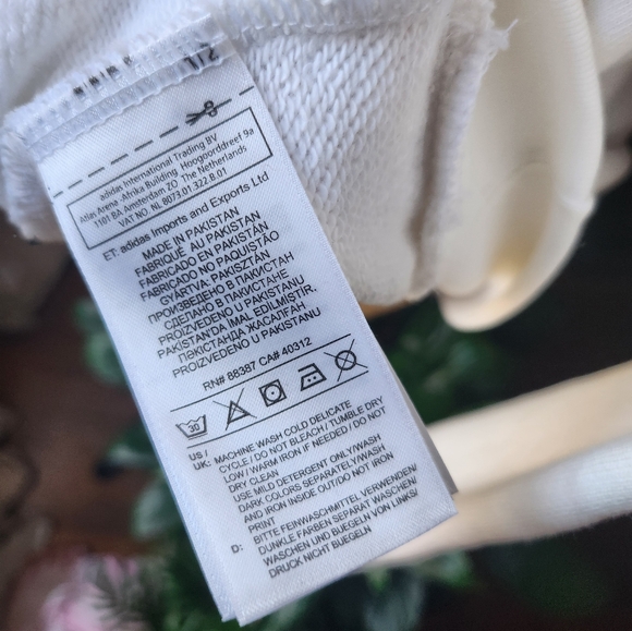 Adidas Women's White Crewneck Sweatshirt with Mint Trefoil Logo - Picture 11 of 12